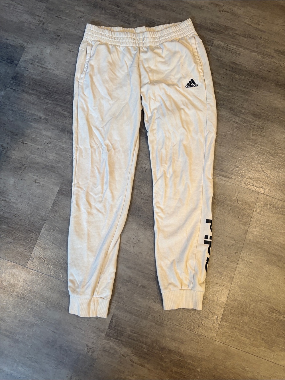 adidas women’s Cream/White Jogger Pants with Logo